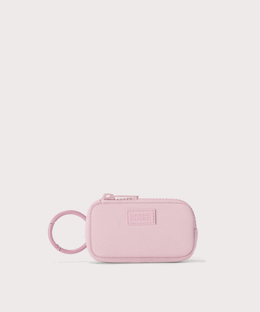 Mara Keychain in a cool, powdery pink with soft grey undertones..