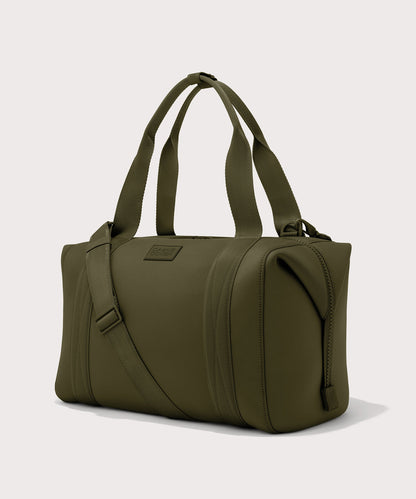 Large Landon Carryall in dark green, angle view
