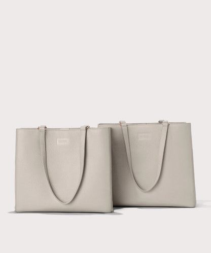 Dagne Dover medium and large Allyn Totes in grey.