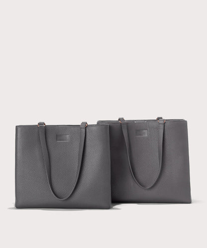 Dagne Dover medium and large Allyn Totes in grey.