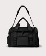 Dagne Dover Large Kyoto Pet Carrier in black seen from the front with crossbody strap.